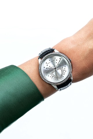 Montre à quartz en cuir et plaqué ion argent Denise - Marc Malone