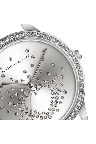 Montre à quartz en cuir et plaqué ion argent Denise - Marc Malone