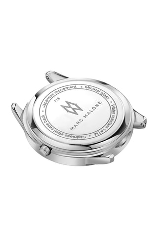 Montre à quartz en cuir et plaqué ion argent Denise - Marc Malone