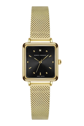 Montre à quartz en acier et diamant