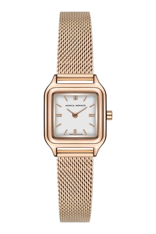 Montre à quartz en acier et diamant