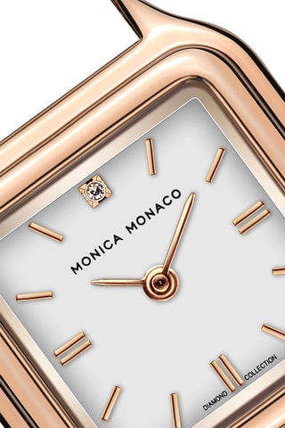 Montre à quartz en acier et diamant
