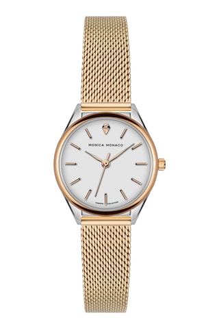 Montre à quartz en acier et diamant