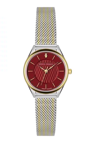 Montre à quartz en acier et diamant