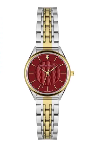 Montre à quartz en acier et diamant