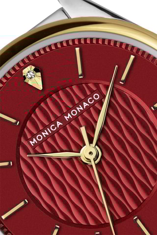 Montre à quartz en acier et diamant