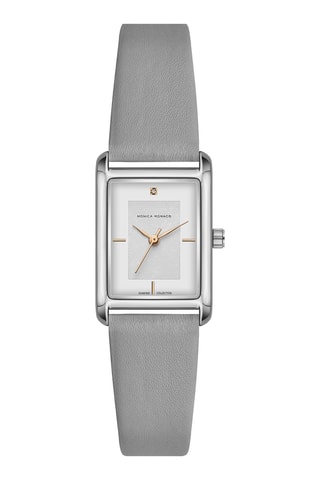 Montre à quartz en cuir et diamant