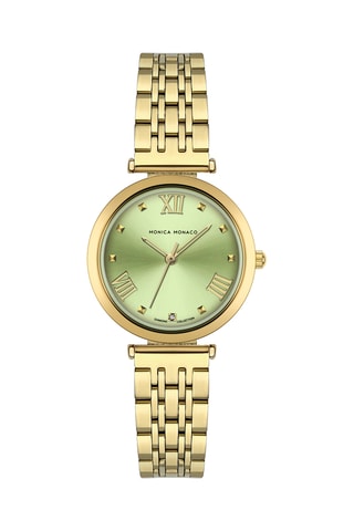Montre à quartz en acier et diamant
