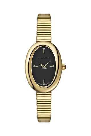 Montre à quartz en acier et diamants