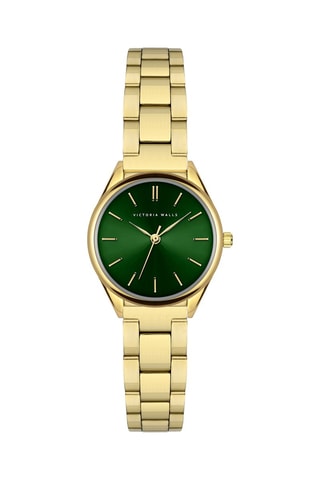 Montre à quartz en acier inoxydable - Doré et vert - Victoria Walls