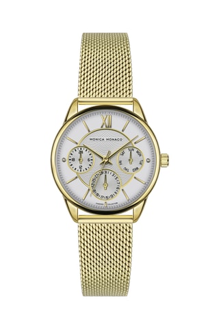 Montre à quartz en acier et diamants
