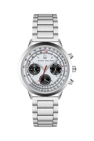 Montre à quartz en acier - Argenté et blanc