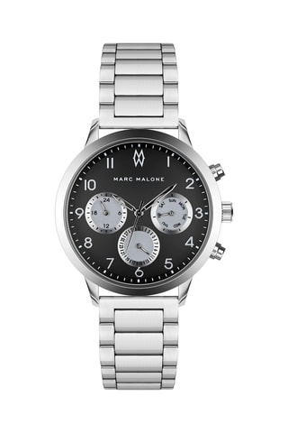 Montre à quartz en acier - Argenté et noir