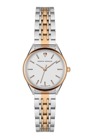 Montre à quartz en acier et diamant