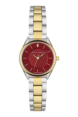 Montre à quartz en acier et diamant