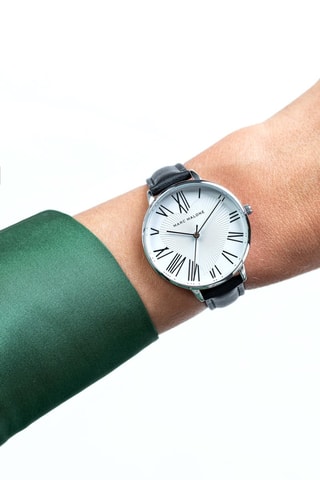 Montre à quartz en cuir et plaqué ion argent Sophia - Marc Malone