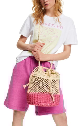 Mala funda de palha - Rosa