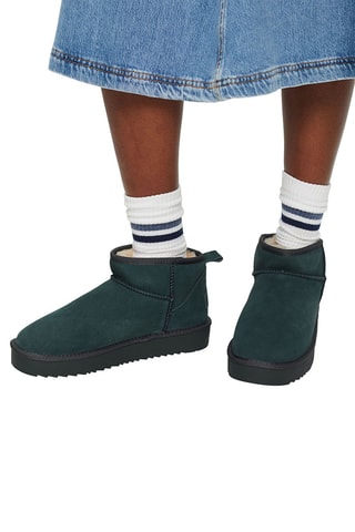 Botins forrados em nobuck - Azul-esmeralda