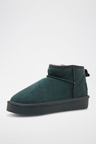 Botins forrados em nobuck - Azul-esmeralda