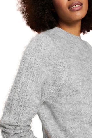 Camisola em lã merino - Cinzento mesclado