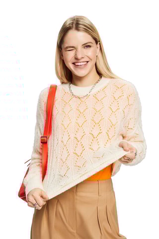 Camisola em lã e mohair - Branco