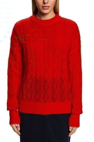Camisola em lã e mohair - Vermelho