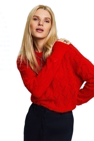 Camisola em lã e mohair - Vermelho