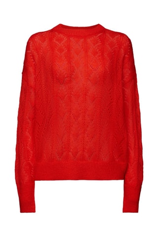 Camisola em lã e mohair - Vermelho