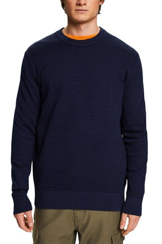 Camisola em algodão biológico - Azul-marinho