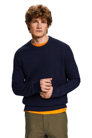 Camisola em algodão biológico - Azul-marinho