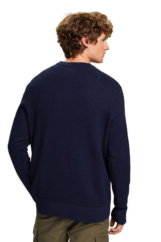 Camisola em algodão biológico - Azul-marinho