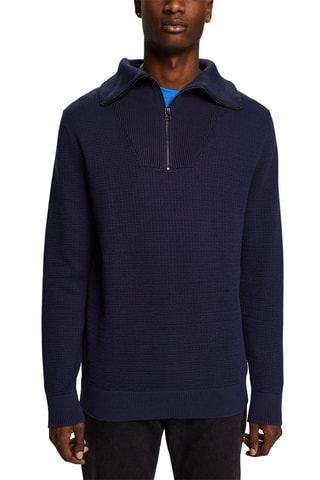 Camisola em algodão biológico - Azul-marinho