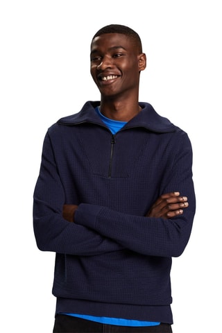 Camisola em algodão biológico - Azul-marinho
