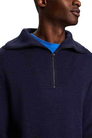 Camisola em algodão biológico - Azul-marinho