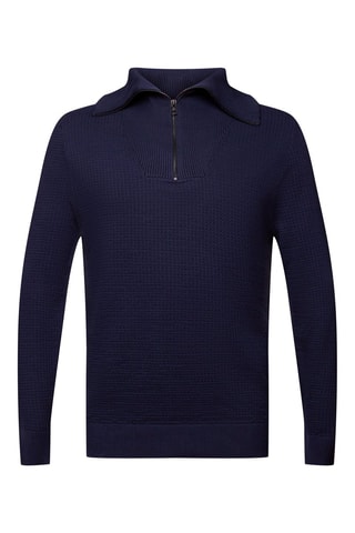 Camisola em algodão biológico - Azul-marinho