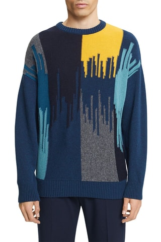 Camisola de lã - Azul-petróleo