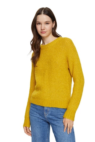 Camisola em lã e alpaca - Mostarda