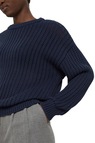 Camisola em algodão biológico - Azul-marinho
