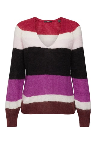 Camisola em lã e alpaca - Vermelho e cru