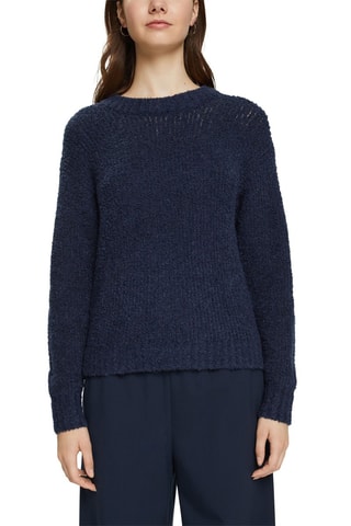 Camisola em lã e alpaca - Azul-marinho