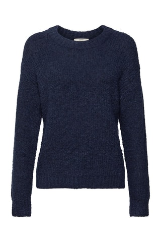 Camisola em lã e alpaca - Azul-marinho