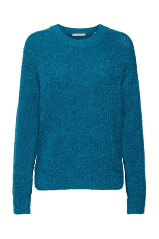 Camisola em lã e alpaca - Azul-pato