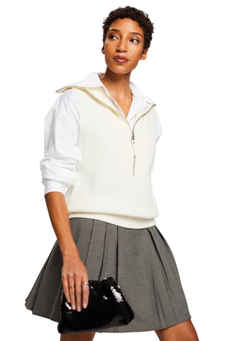 Camisola sem mangas em lã - Cru