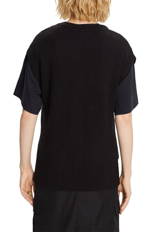 Camisola sem mangas em lã - Preto