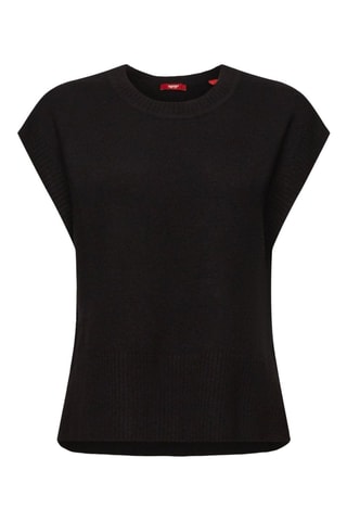 Camisola sem mangas em lã - Preto