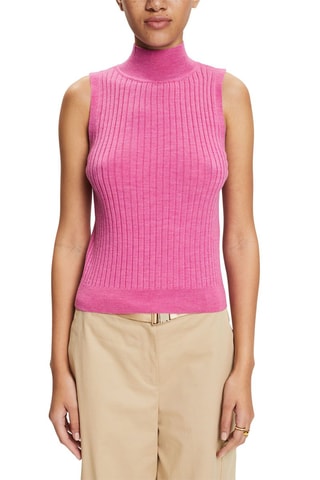 Camisola sem mangas em lã - Rosa