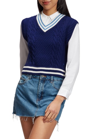 Camisola sem mangas - Azul-marinho
