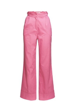 Calças em algodão biológico cintura alta - Rosa