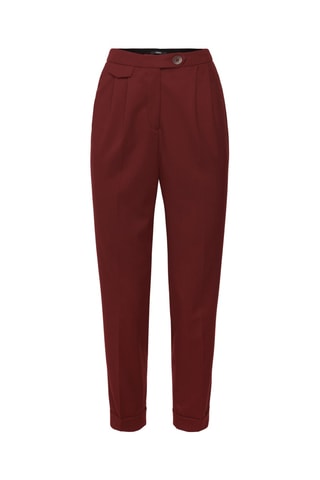 Calças corte cigarro cintura subida Vermelho-tijolo