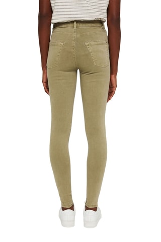 Calças de ganga skinny em algodão biológico Verde-azeitona